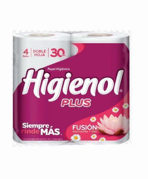PAPEL HIGIENICO HIGIENOL x4Ux30m DOBLE HOJA