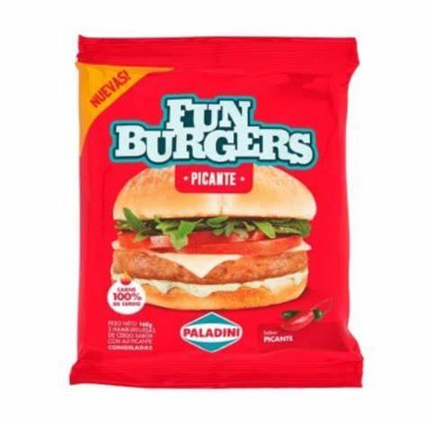 HAMBURGUESA PALADINI FUN BURGERS x2ux160gr PICANTE