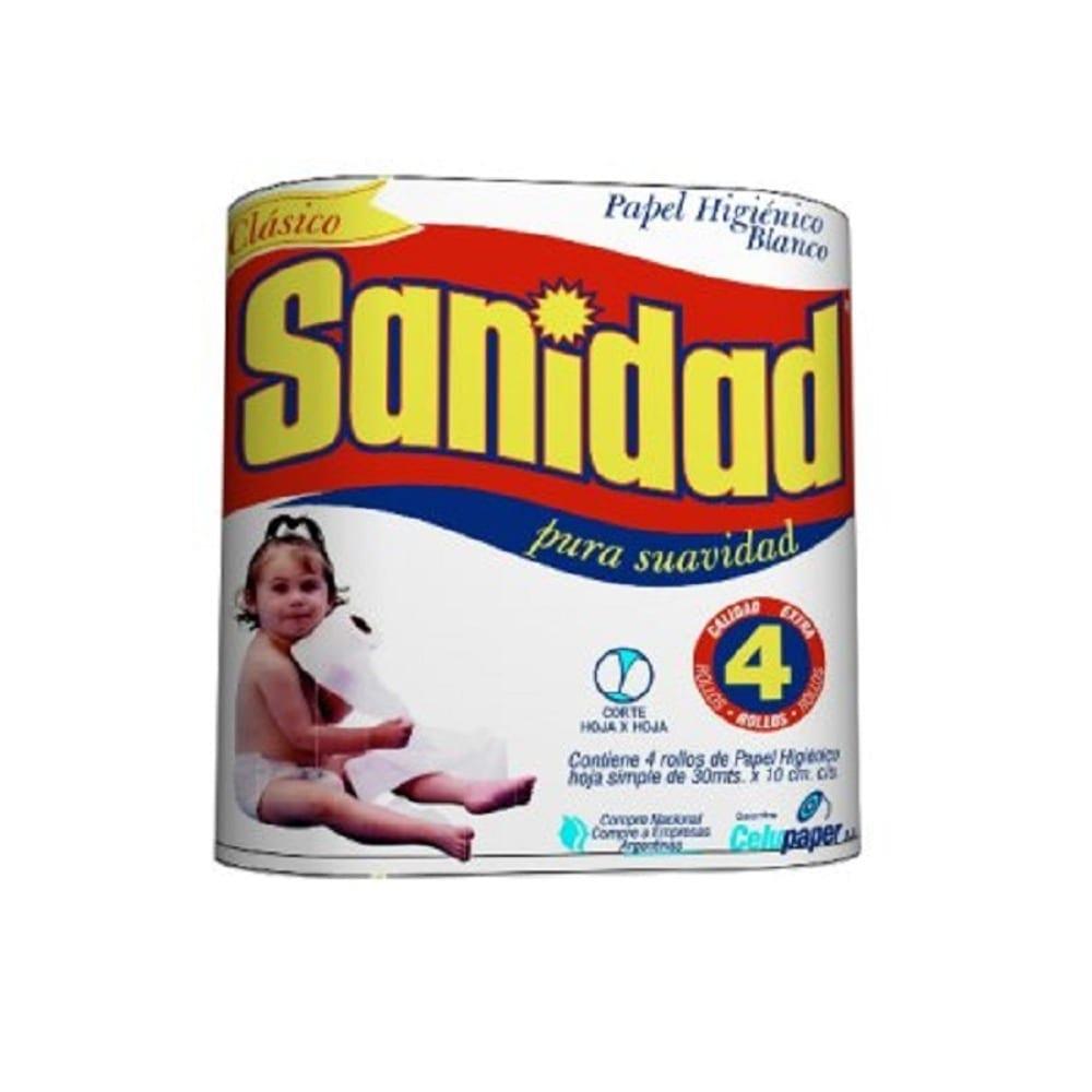 PAPEL HIG. SANIDAD x4U x30mt CLASICO