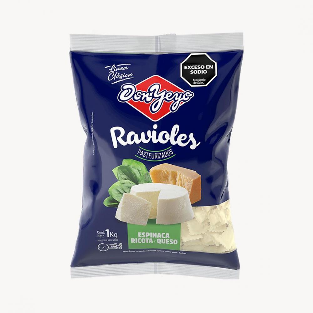 RAVIOLES DON YEYO x1K ESPINACA,RICOTA Y QUESO