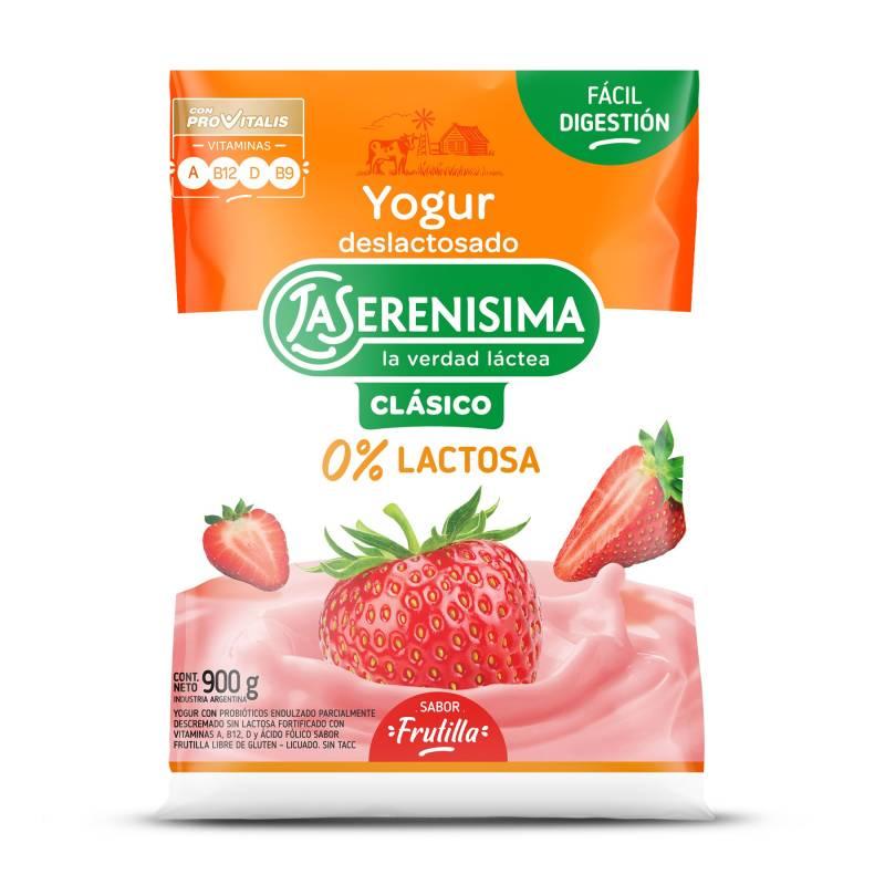 YOGUR LA SERENISIMA 0% LACTOSA x900gr FRUTILLA