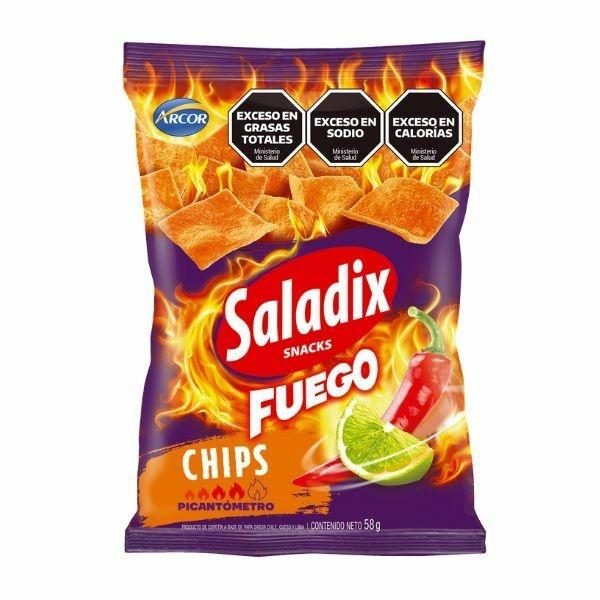 SNACK DE PAPAS SALADIX x60gr CHIPS SABOR FUEGO