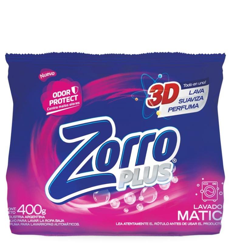 JABON EN POLVO ZORRO x400gr CLASICO BAJA ESPUMA