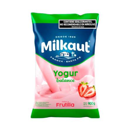 YOGUR MILKAUT x900gr SACHET DESCREMADO FRUTILLA