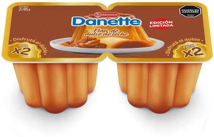 FLAN DANETTE x2 x95gr VAINILLA CON DULCE DE LECHE