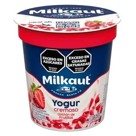 YOGUR MILKAUT x150G C/FRUTAS FRUTILLA ENTERO