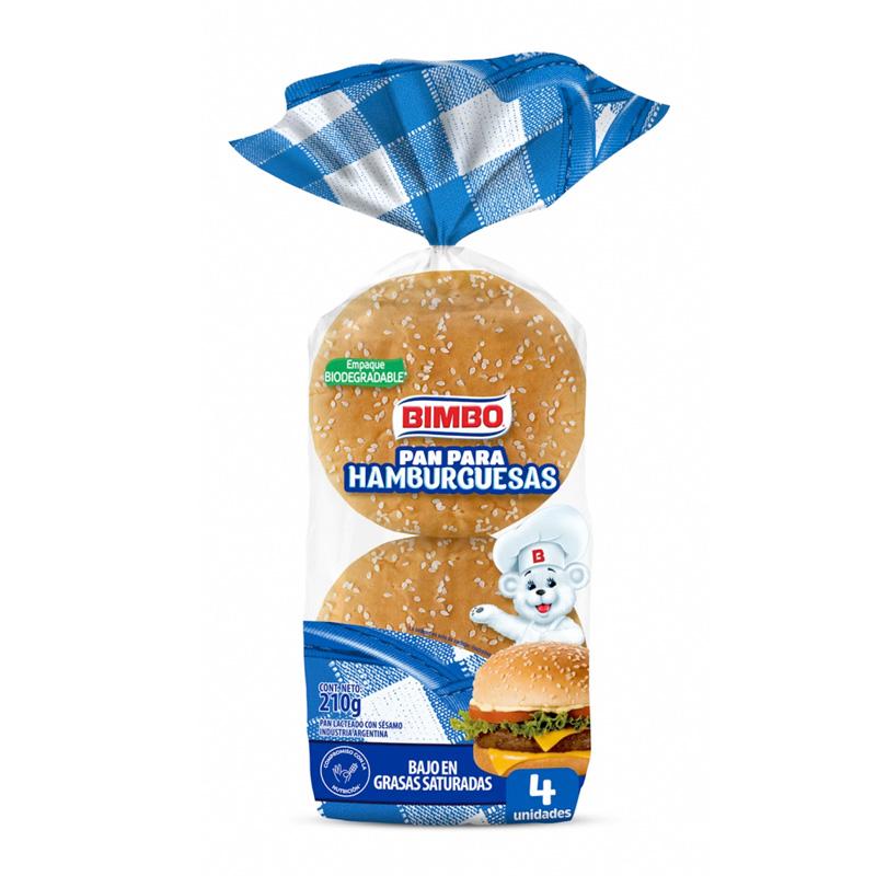 PAN P/HAMBURGUESA BIMBO x4U LACTEADO C/SESAMO