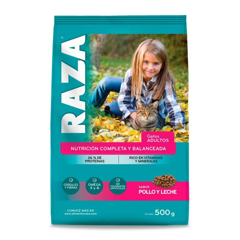 RAZA P/GATOS x500G POLLO Y LECHE