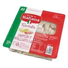 RAVIOLES LA ITALIANA x500gr JAMON Y MOZARELLA