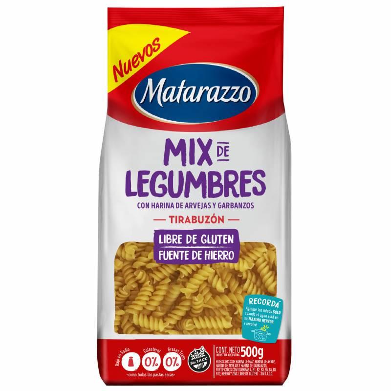 FIDEOS MATARAZZO MIX DE LEGUMBRES x500gr TIRABUZON