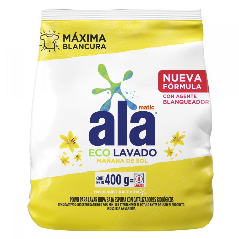 JABON EN POLVO ALA x400gr ECO LAVADO MA?ANA DE SOL