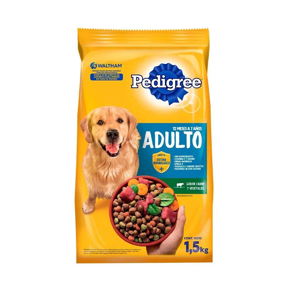 ALIMENTO P/PERROS PEDIGREE x1,5kg ADULTO CARNE/VEGETALES